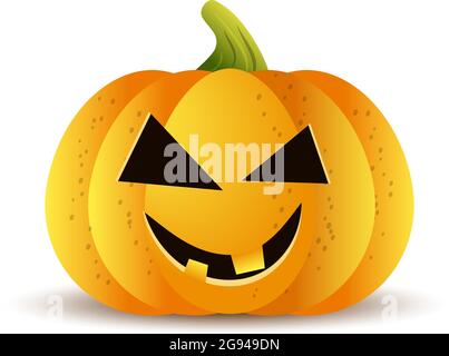 halloween pumpkins, funny faces on white background. vector illustration Stock Vector