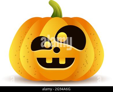 halloween pumpkins, funny faces on white background. vector illustration Stock Vector