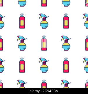 Vector seamless pattern for hairdresser. Tools for the master in the beauty salon. Hair dryer for drying hair. Linear style vector objects. Stock Vector