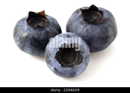 Blueberry lies isolated on a white background. Fresh ripe berries Stock Photo