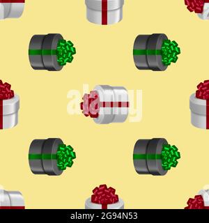 Vector seamless pattern of boxes with gifts. Used for wallpapers, backgrounds, wrapping paper. Stock Vector