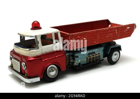 old tin truck toy lithographed, made in China Stock Photo