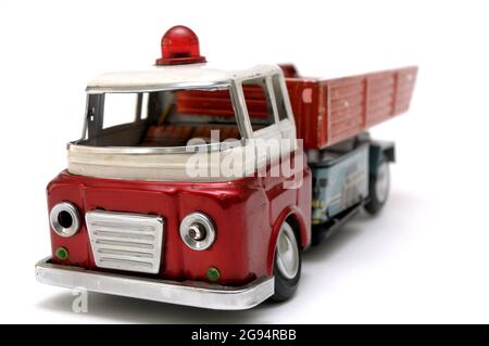 old tin truck toy lithographed, made in China Stock Photo