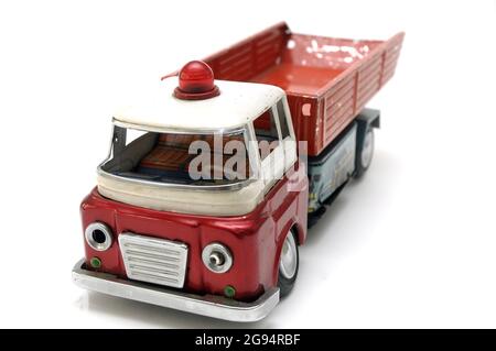 old tin truck toy lithographed, made in China Stock Photo