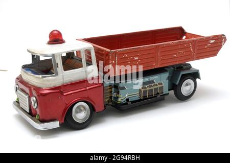 old tin truck toy lithographed, made in China Stock Photo