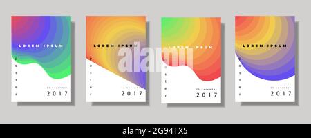 Fluid color covers set. Colorful bubble shapes composition. Trendy minimal design. Eps10 vector. Stock Vector