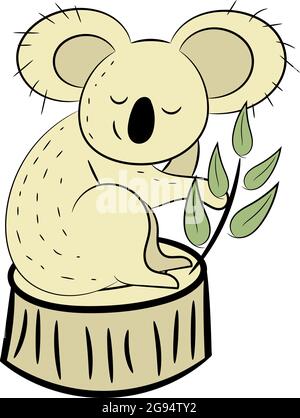 Koala on tree hand drawn sketch Vector illustration, Wild animals Stock  Vector Image & Art - Alamy