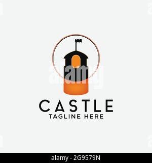 Castle Logo Template vector symbol icon design Stock Vector