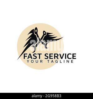 Fast service logo template design. Vector illustration Stock Vector