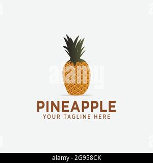 Tropical pineapple fruit logo design, symbol inspiration Stock Vector