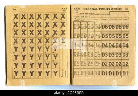 A British Food Ration Coupon Book. Introduced In 1940 During The Second ...