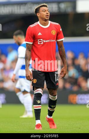 London, UK. 24th July, 2021. Jesse Lingard of Manchester United looks on during the game. Pre-season friendly match, Queens Park Rangers v Manchester Utd at The Kiyan Prince Foundation Stadium, Loftus Road in London on Saturday 24th July 2021. this image may only be used for Editorial purposes. Editorial use only, license required for commercial use. No use in betting, games or a single club/league/player publications. pic by Steffan Bowen/Andrew Orchard sports photography/Alamy Live news Credit: Andrew Orchard sports photography/Alamy Live News Stock Photo
