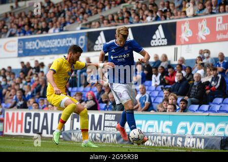 Ipswichs Joe Pigott beats Crystal Palaces Joel Ward during the Pre-season Friendly match between Ipswich Town and Crystal Palace at Portman Road, Ipswich on Saturday 24th July 2021. (Credit: Ben Pooley | MI News & Sport) Credit: MI News & Sport /Alamy Live News Stock Photo