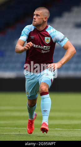 Oldham, England, 24th July 2021. Johann Gudmundsson of Burnley during the Pre Season Friendly match at Boundary Park, Oldham. Picture credit should read: Simon Bellis / Sportimage Stock Photo