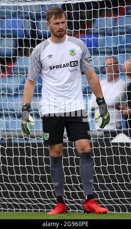 Oldham, England, 24th July 2021. Will Norris of Burnley  during the Pre Season Friendly match at Boundary Park, Oldham. Picture credit should read: Simon Bellis / Sportimage Stock Photo