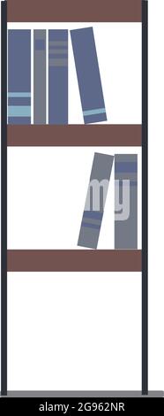 Fashionable vector illustration in a flat style: bookcase with books on a white background Stock Vector