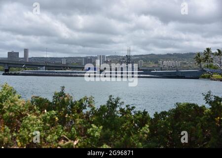 Oahu, HI. U.S.A. 6/5/2021. Pearl Harbor Historic Sites.  U.S.S. Arizona. U.S.S. Missouri, U.S.S. Bowfin. Pearl Harbor WW II Memorial. Stock Photo