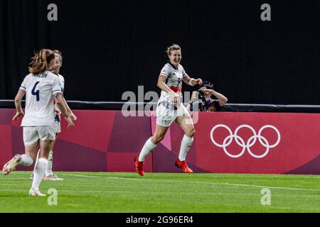 Hokkaido, Japan. 24th July, 2021. Ellen White (GBR) Football/Soccer : Women's First Round Group E match between Japan - Great Britain during the Tokyo 2020 Olympic Games at the Sapporo Dome in Hokkaido, Japan . Credit: Takeshi Nishimoto/AFLO/Alamy Live News Stock Photo