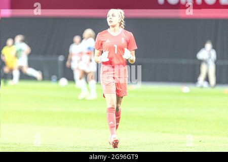 Hokkaido, Japan. 24th July, 2021. Ellie Roebuck (GBR) Football/Soccer : Women's First Round Group E match between Japan - Great Britain during the Tokyo 2020 Olympic Games at the Sapporo Dome in Hokkaido, Japan . Credit: Takeshi Nishimoto/AFLO/Alamy Live News Stock Photo
