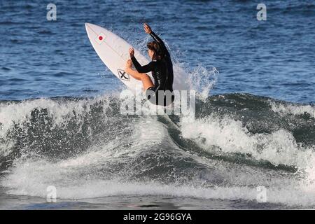 Chiba, Japan. 24th July, 2021. Amuro Tsuzuki(JPN) Surfing : during the Tokyo 2020 Olympic Games at the Tsurigasaki Surfing Beach in Chiba, Japan . Credit: KONDO/AFLO/Alamy Live News Stock Photo