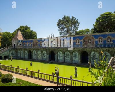 General view of the Knights Lake, Fronteira Palace, Lisbon Stock Photo