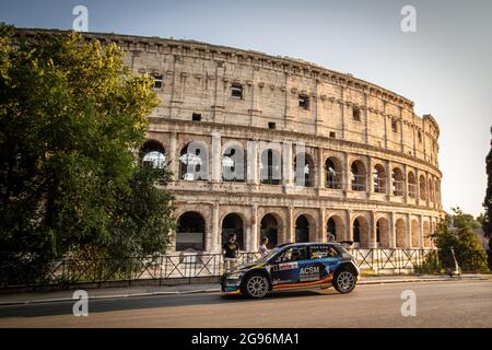 07 Nil SOLANS (ESP), Marc MARTI (ESP), Skoda Fabia Rally2 Evo, Rallye Team Spain, action during the 2021 FIA ERC Rally di Roma Capitale, 3rd round of the 2021 FIA European Rally Championship, from July 23 to 25, 2021 in Roma, Italy - Photo Alexandre Guillaumot / DPPI Stock Photo