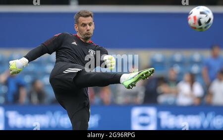London, England, 24th July 2021. Manchester UnitedÕs goalkeeper Tom Heaton during the Pre Season Friendly match at The Kiyan Prince Foundation Stadium, London. Picture credit should read: Paul Terry / Sportimage Stock Photo