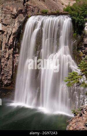 Rainbow Falls in Devil's Postpile National Monument in Mammoth Lakes, CA. Stock Photo