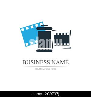 film strip Logo Template vector illustration design Stock Vector
