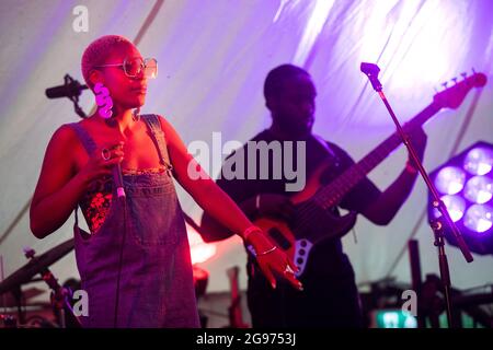 Southwold, UK. 24 July 2021. Demae performing on the second day of the Latitude festival in Henham Park, Southwold, Suffolk. Picture date: Saturday July 24, 2021. Photo credit should read: Matt Crossick/Empics/Alamy Live News Stock Photo