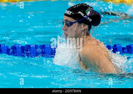 TOKYO, JAPAN - JULY 24: Benedetta Pilato of Italy warms up during the Tokyo 2020 Olympic Games at the Tokyo Aquatics Centre on July 24, 2021 in Tokyo, Japan (Photo by Giorgio Scala/Orange Pictures) Stock Photo