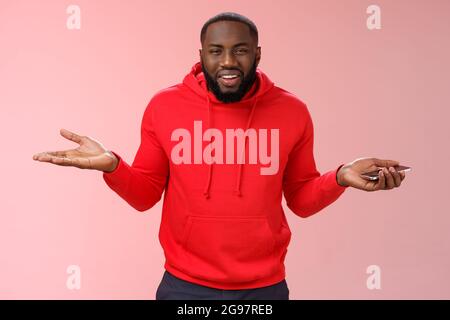 Who cares chill and be happy. Portrait of charismatic carefree young ...