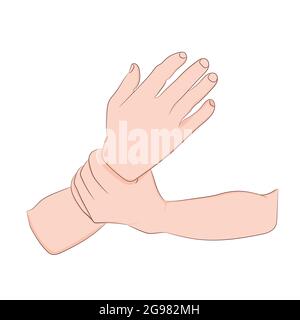 Cartoon illustration of hand holding, relaxing massage, wrist care, weak  hand, guillain barre syndrome 7166275 Vector Art at Vecteezy