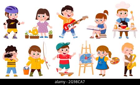 Illustration of the kindergarten class and children's activity in the ...