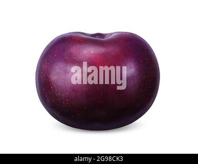 Plum isolated on white background. plum clipping path Stock Photo