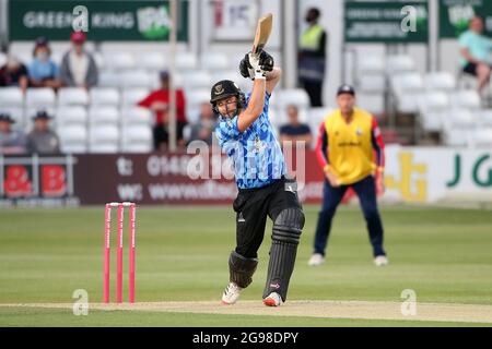 Luke Wright hits 4 runs for Sussex during Essex Eagles vs Sussex Sharks, Vitality Blast T20 Cricket at The Cloudfm County Ground on 15th June 2021 Stock Photo