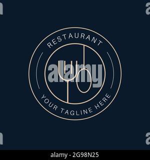 Restautant and hotel logo design. Stock Vector