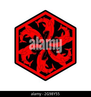 Shark sign isolated. Sea predator symbol. vector illustration Stock Vector