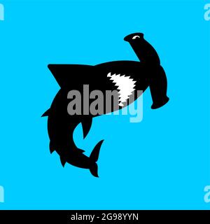 Hammerhead shark icon. Fish hammer sign. marine predator vector illustration Stock Vector