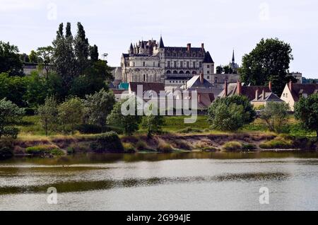 France, Loire Valley, Amboise, castle on Loire river Stock Photo