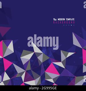 Abstract multi colors design of triangles tech futuristic cover. Overlapping for headline style background. illustration vector Stock Vector