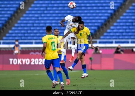 Tokyo, Japan. 31st July, 2021. T'QUIO, TO - 31.07.2021: TOKYO 2020 OLYMPIAD  TOKYO - Guilherme Arana do Brasil during the soccer game between Brazil and  Egypt at the Tokyo 2020 Olympic Games