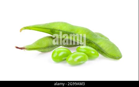edamame green beans isolated on white background Stock Photo