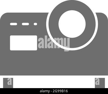 Video projector grey icon. Isolated on white background Stock Vector