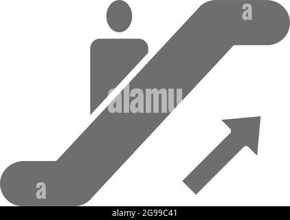 Escalator up sign grey icon. Isolated on white background Stock Vector
