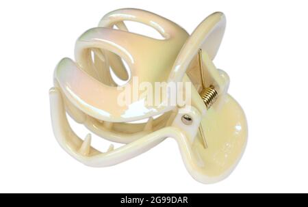 Plastic hair clip isolated on white background Stock Photo