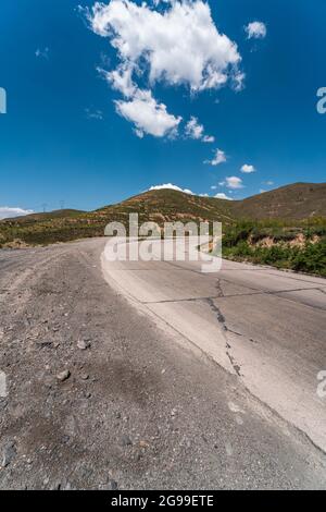 Empty Asphalt road on the Loess Plateau Stock Photo