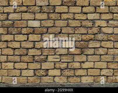 Seamless Antique Yellow Brick wall texture horizontal tile Stock Photo