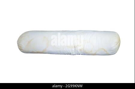 stained side pillow isolated on white background with clipping path Stock Photo