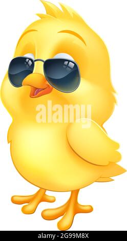 Cool Easter Baby Chick Chicken Bird in Sunglasses Stock Vector